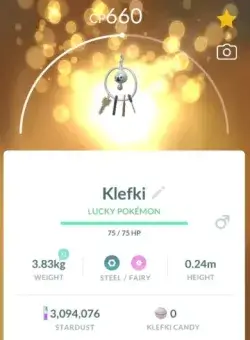 šťastný Klefki Pokemon Go