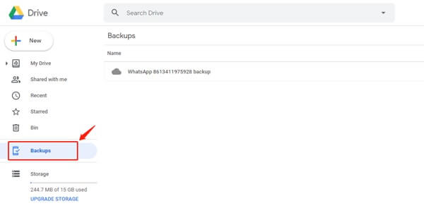 Najít zálohu WhatsApp na Google Drive