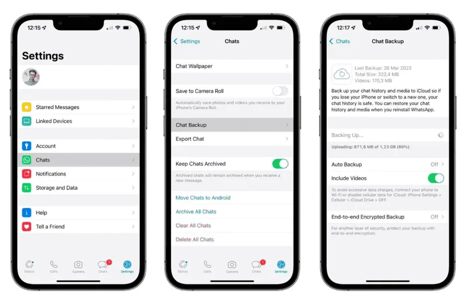 provést zálohu WhatsApp z iPhone na iCloud