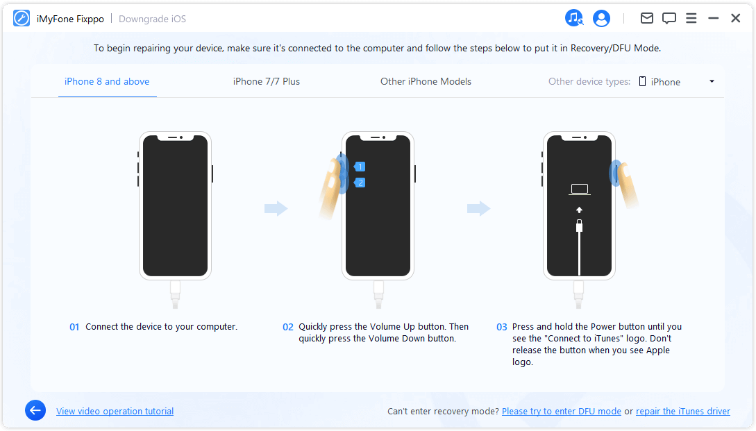 Fixppo vybrat downgrade iOS