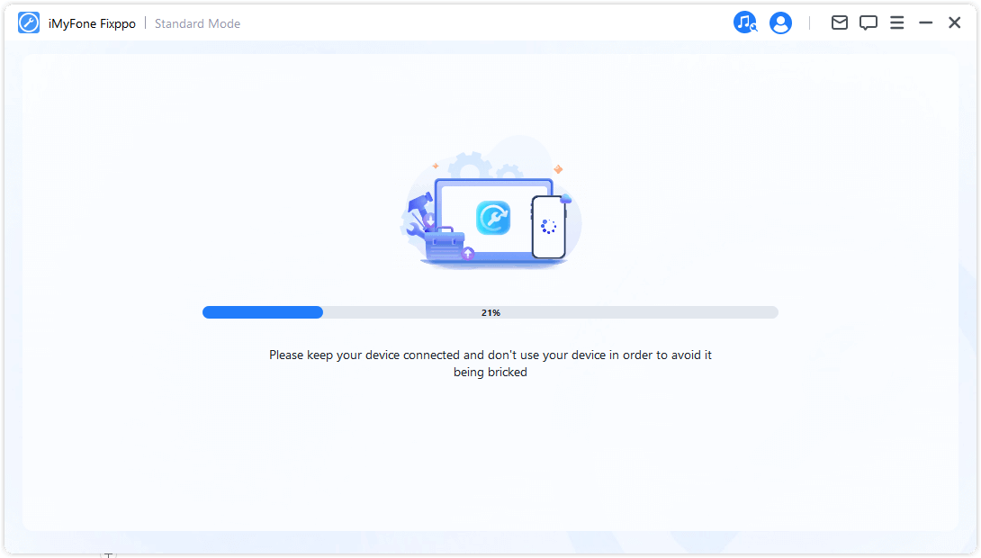 Úspěšná instalace IPSW bez iTunes pomocí Fixppo