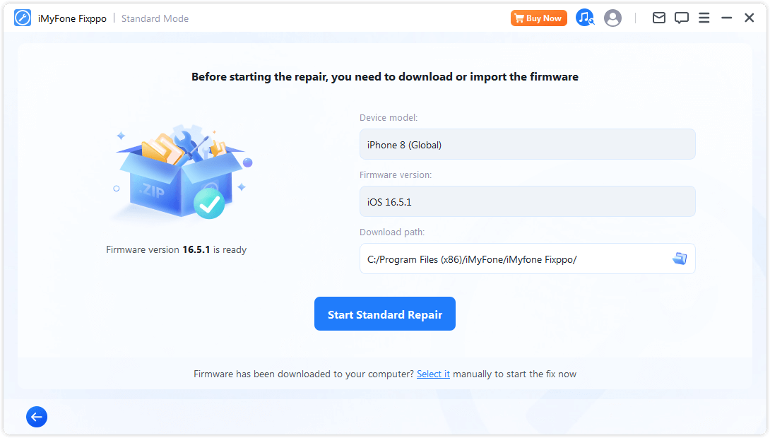 fixppo rozbalit firmware ve standardním režimu