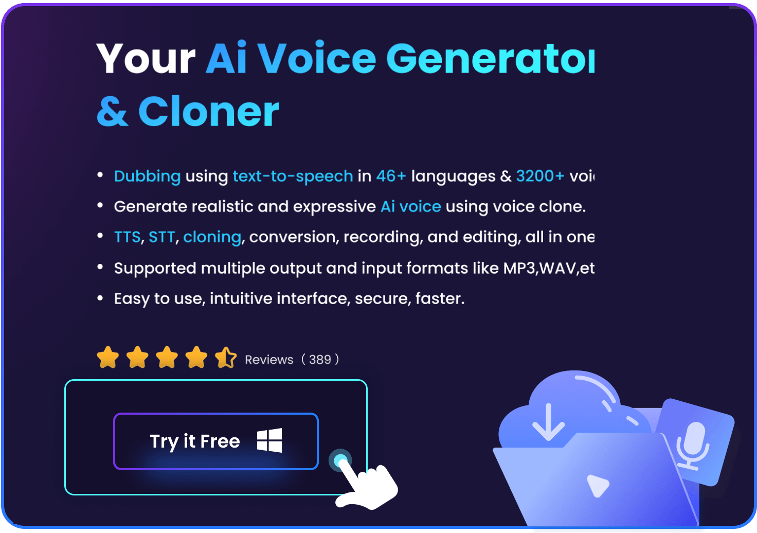 trinn 1 for å bruke ai voice generator