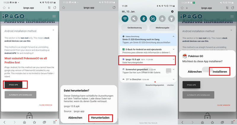 ipogo android
 fÃ¼r nicht gerootete Android Handy installieren