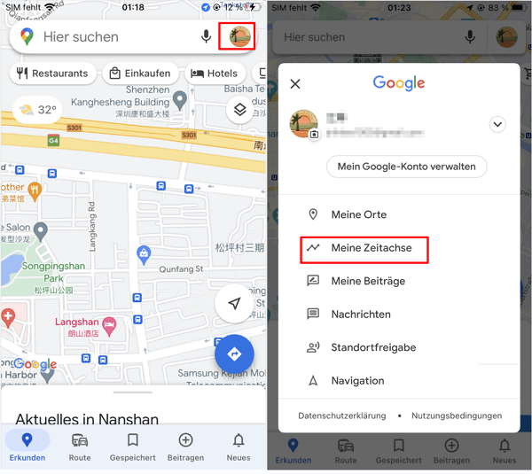 google maps standortverlauf anzeigen iphone