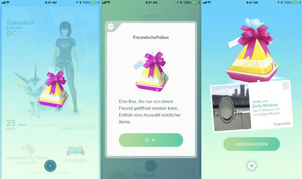 Geschenke an Ihren Freunden in pokemon go schenken