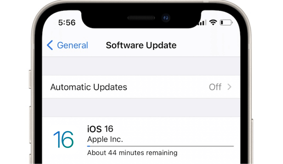 iPhone bei der Vorbereitung des iOS 16 Updates gesperrt