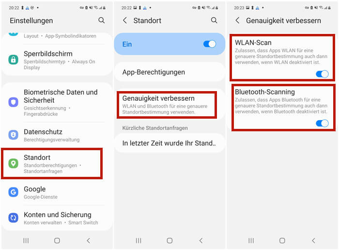 Android Handy Ortung aktivieren