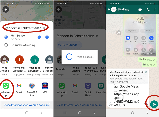 Android Standort über WhatsApp teilen