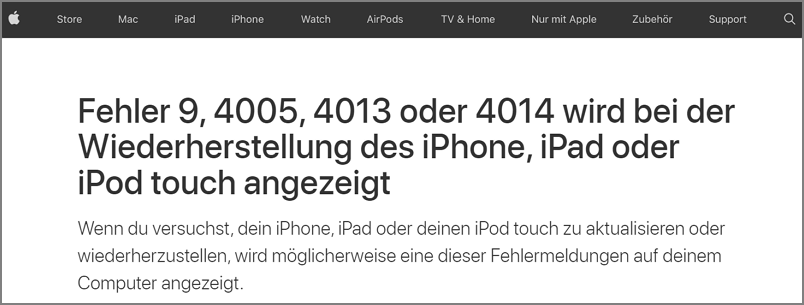iTunes Fehler 4013 Apple Anleitung