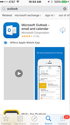 Outlook App auf dem iphone verwenden