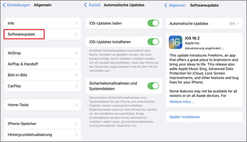 facetime anrufe kommen nicht an iOS-Software-Update