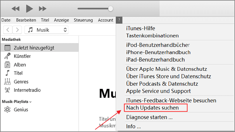 das iphone konnte nicht wiederhergestellt werden update iTunes auf Windows