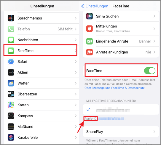 facetime funktioniert nicht bei jedem kontakt Anmelden bei FaceTime Apple ID