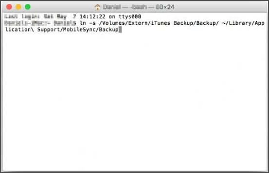 Backup iTunes Speicherort ändern mit Mac-Terminal