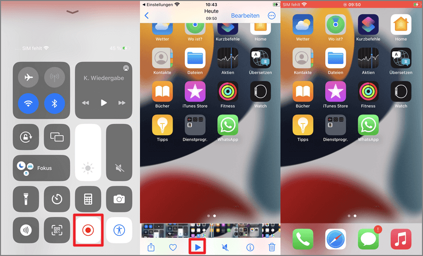 iPhone Screenshot machen iPhone Bildschirmaufnahme einschalten