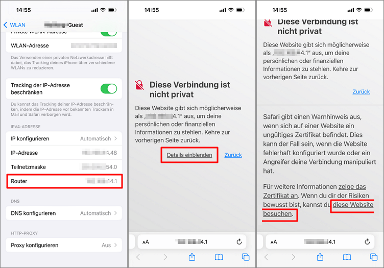 WLAN Passwort anzeigen iPhone-Routeradresse kopieren