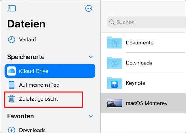 gelöschte Dateien auf iPad wiederherstellen