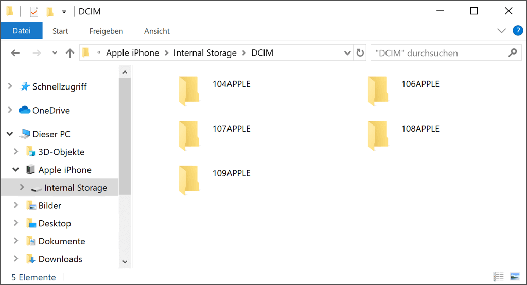 iPhone-Fotos auf den Computer importieren