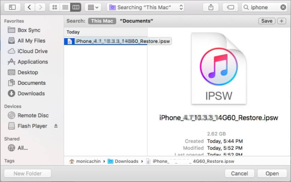 IPSW installieren mit iTunes