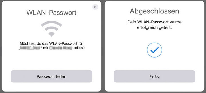 WLAN-Passwort auf dem iPhone teilen