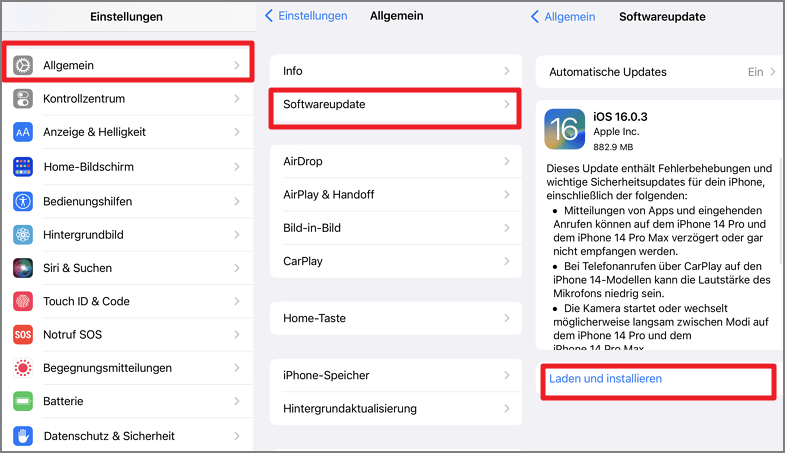 systemdaten iphone löschen Update iOS