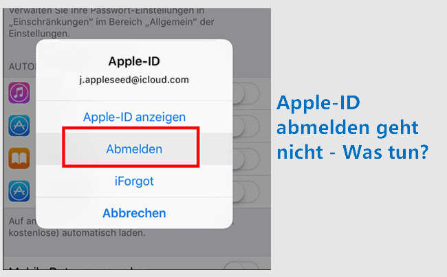 Apple ID abmelden geht nicht