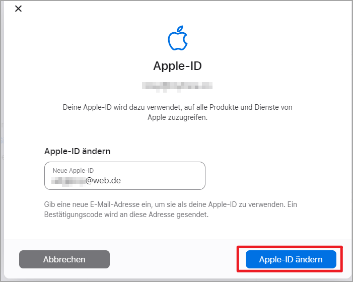 die E-Mail-Adresse der Apple-ID ändern