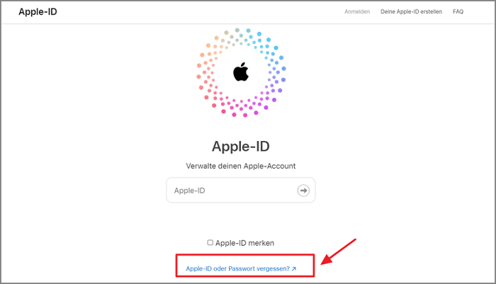 Apple ID oder Passwort vergessen