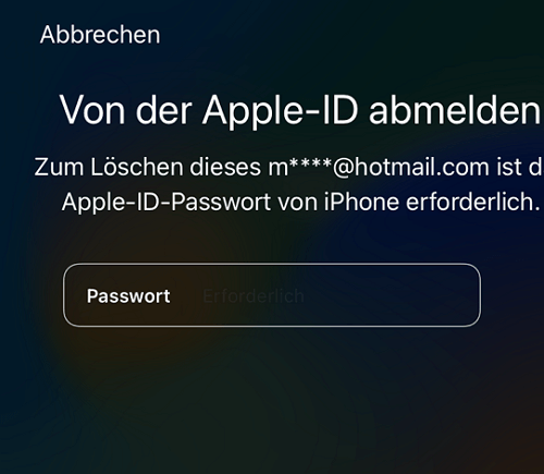 iPhone nicht verfügbar iPhone löschen Apple ID angeben