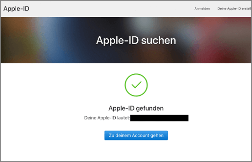 Apple-ID zurückfinden