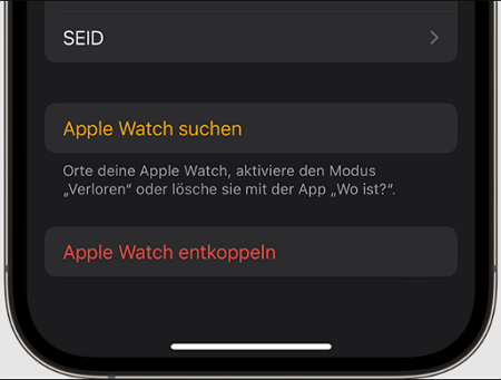 Apple Watch in iPhone entkoppeln