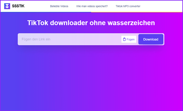 SSSTIK TikTok Downloader ohne Wasserzeichen