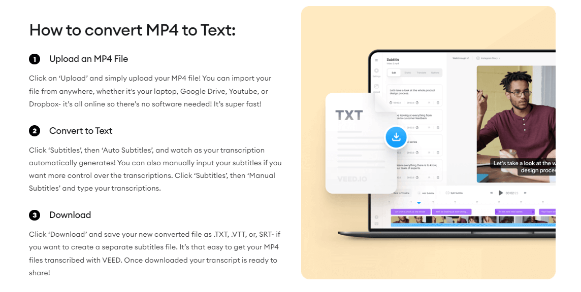 mp4 zu text kostenlos mit veed.io