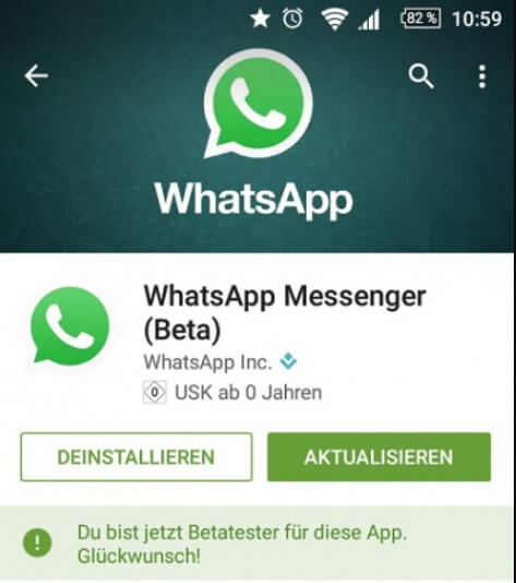  zu WhatsApp Beta wechseln