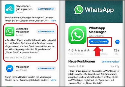WhatsApp auf die neueste Version aktualisieren
