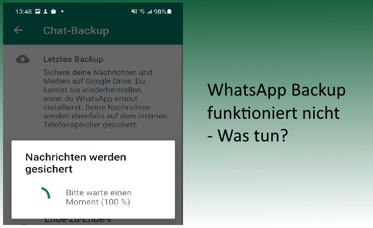 WhatsApp Backup funktioniert nicht oder hängt? Lösungen für iPhone und Android