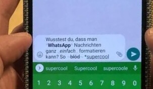 WhatsApp-Text in gemischter Formatierung