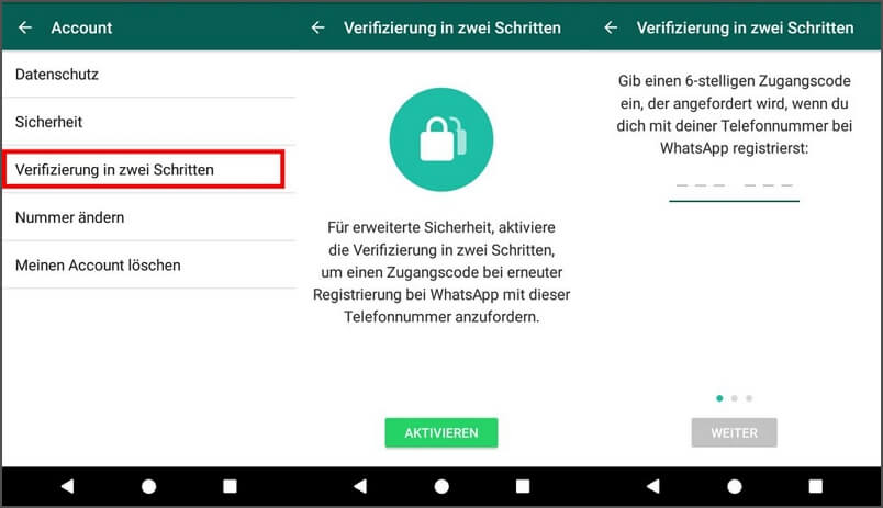 whatsapp Verifizierung in zwei Schritten Aktivieren