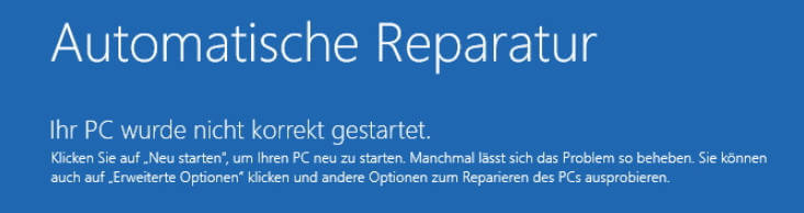 windows 11 automatische reparatur konnte ihren pc nicht reparieren