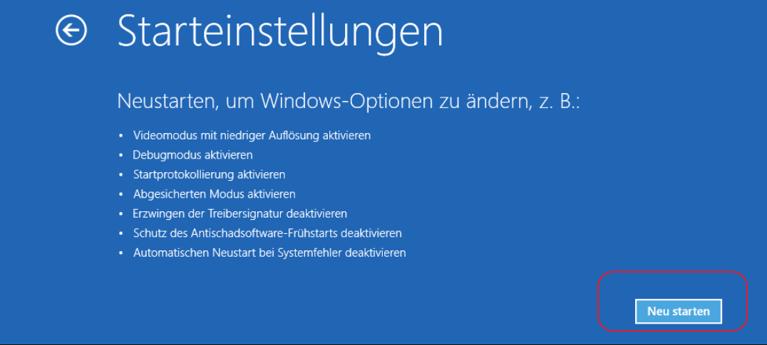 Windows neu starten