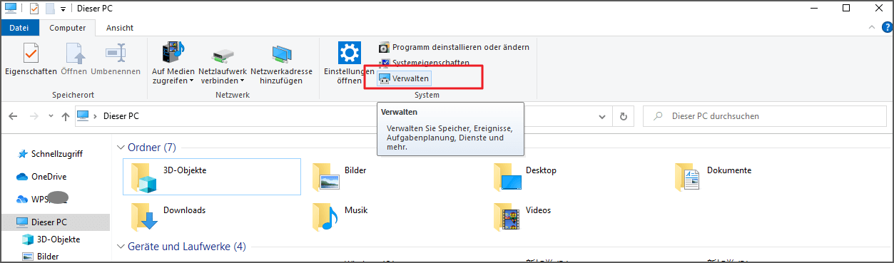 Windows Explorer Dieser PC öffnen