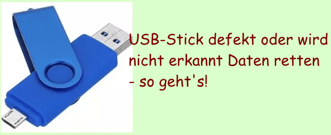 Wie man Daten von defekten USB-Stick kostenlos reparieren und retten kann?