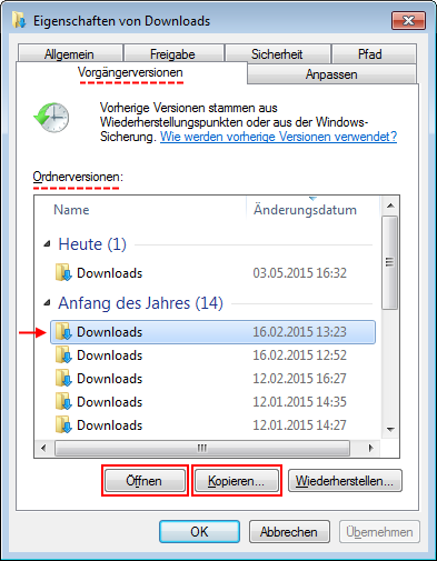 Gelöschte Dateien aus USB-Stick über Windows- Vorgängerversion retten