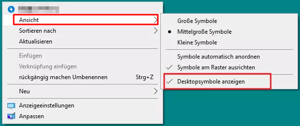 Alle Windows-Desktop-Symbole anzeigen