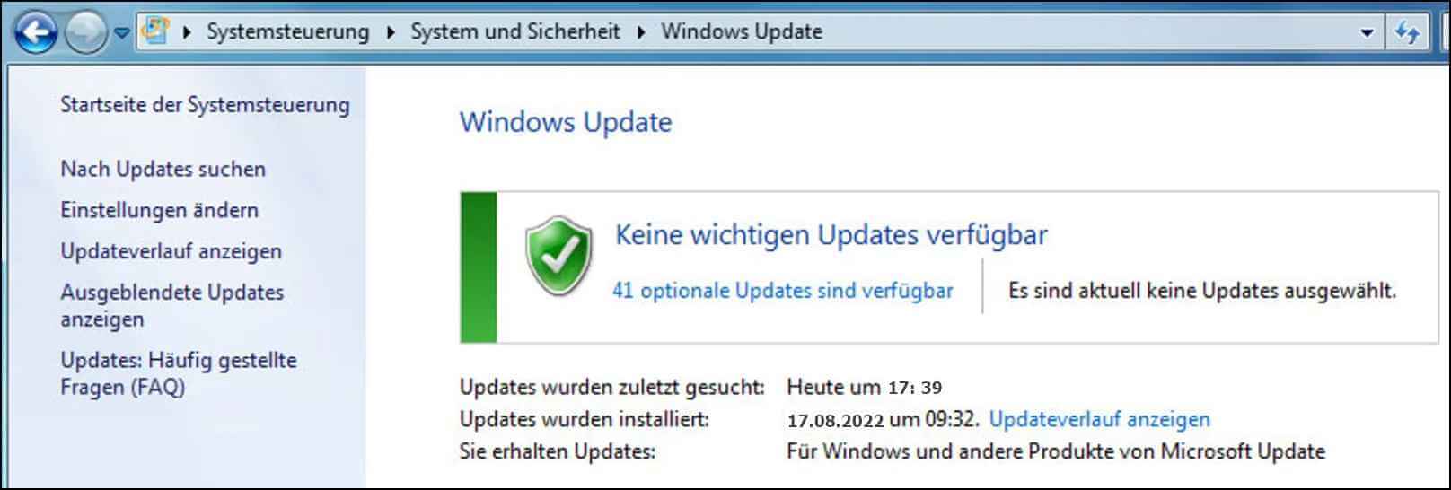  Windows-System-Update überprüfen
