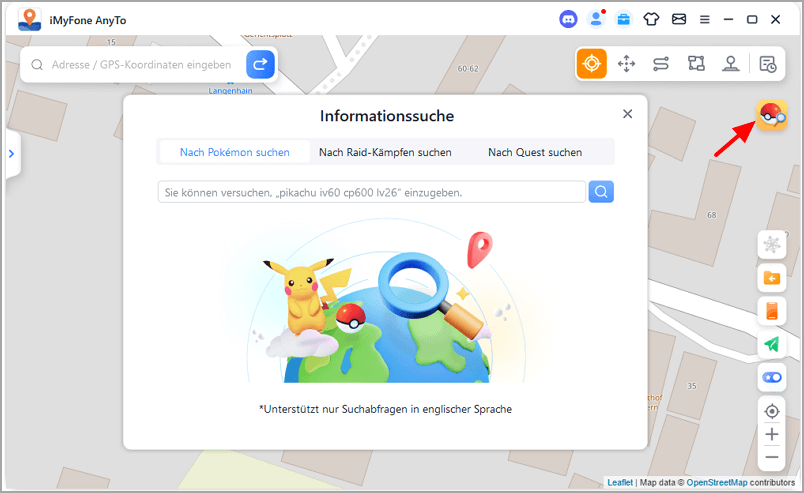 Nach Pokémon Live-Information suchen
