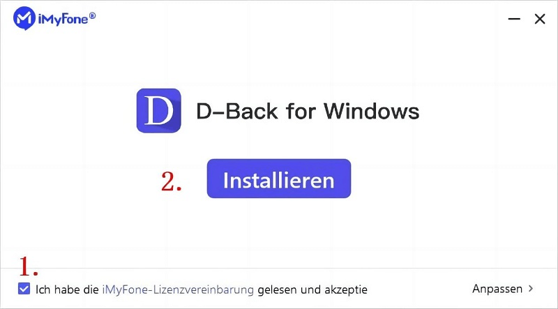 iMyFone D-Back for Windows installieren