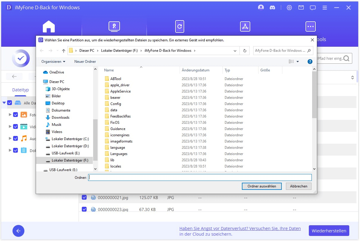 Wiederhergestellete Dateien als Vorschau sehen und wiederherstellen