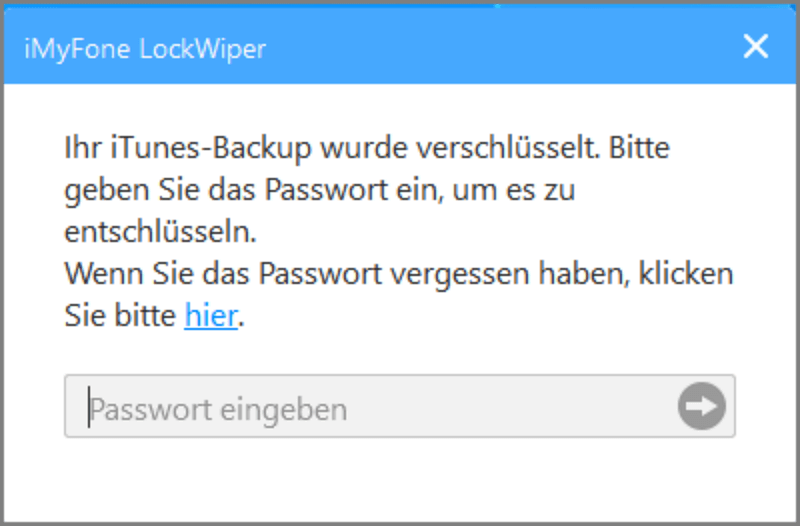 iTunes-Backup-Passwort eingeben